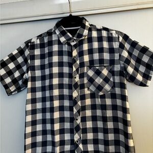 Plaid Boys Button Down (8-S)